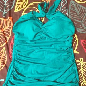 50's style teal swim suit